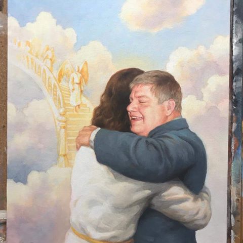 "Welcome Home" Pastor Jim Weiland. Artist, Matt Philleo. Used by permission from the Weiland Family.
